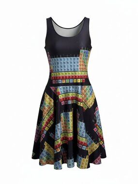 Periodic Table of Elements Dress Sleeveless Fit & Flare Science Geek